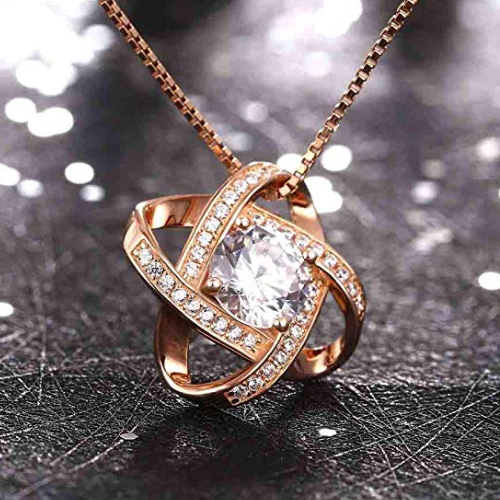 Swarovski Elements 18K Rose Gold Necklace